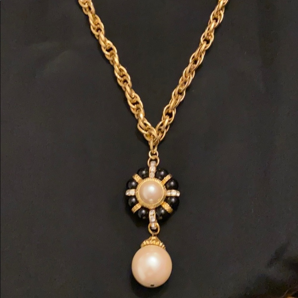 Gold and Pearl Costume Necklace